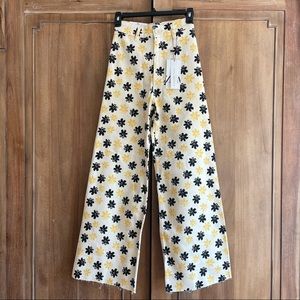 Zara Marine Floral Straight Jeans